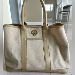 Tory Burch Tan Linen Purse